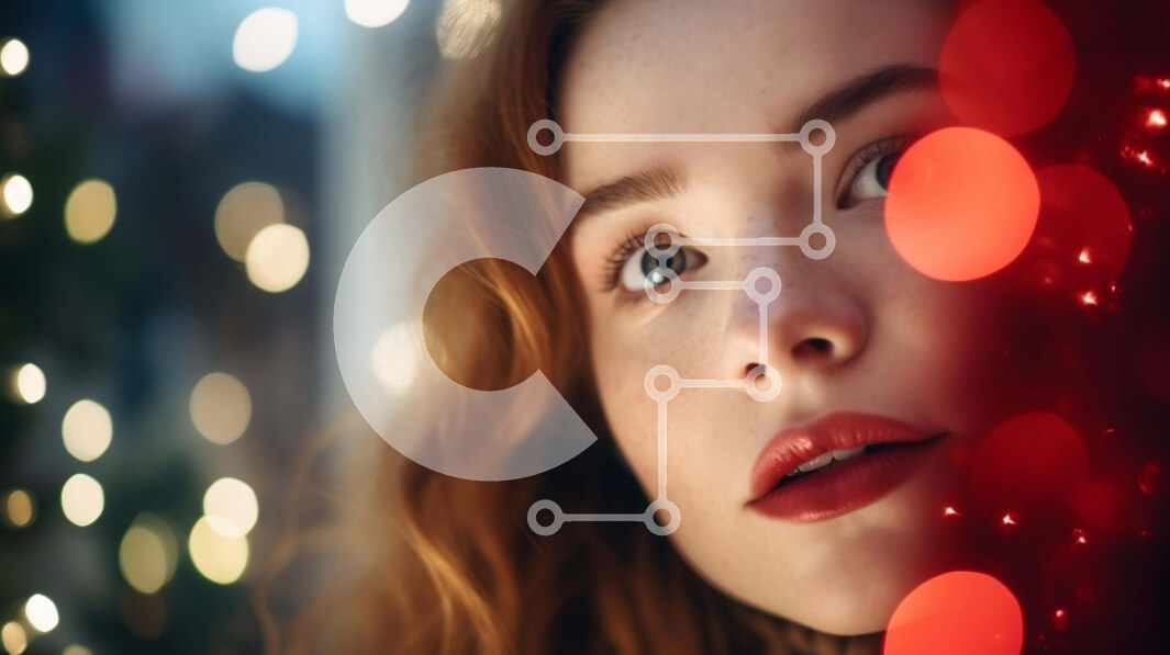 Intra Συλλεκτικό Ξύλινο Παζλ Plywood  4mm - Νεαρή γυναίκα μπροστά από το φωτισμένο χριστουγεννιάτικο δέντρο Σε Ξύλινο Κουτί - Διαστάσεις: 10x10 cm – 25 κομμάτια