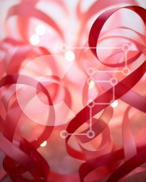 Intra Συλλεκτικό Ξύλινο Παζλ Plywood  4mm - Πολύχρωμες κόκκινες κορδέλες σε διάφορα σχήματα και μεγέθη Σε Ξύλινο Κουτί - Διαστάσεις Puzzle: 10x10 cm – 25 κομμάτια