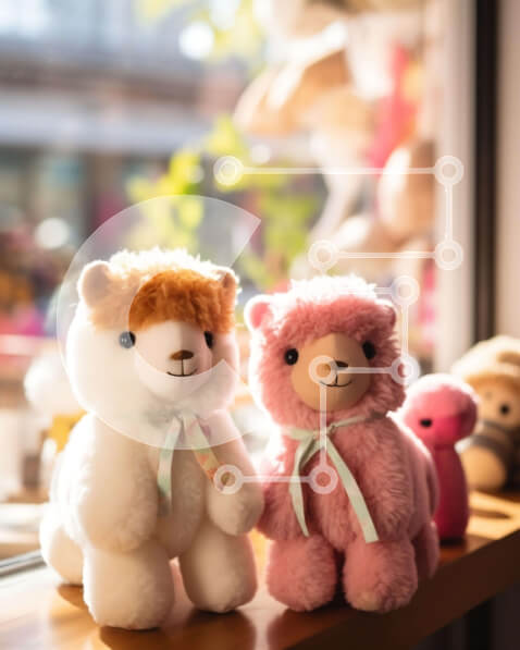 Intra Συλλεκτικό Ξύλινο Παζλ Plywood  4mm - Χαριτωμένα γεμιστά ζώα στο περβάζι παραθύρου Σε Ξύλινο Κουτί - Διαστάσεις Puzzle: 10x10 cm – 25 κομμάτια