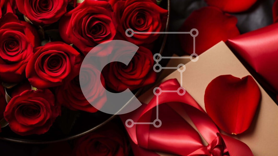 Intra Συλλεκτικό Ξύλινο Παζλ Plywood  4mm - Μπουκέτο με κόκκινα τριαντάφυλλα με κουτί δώρου και κοσμήματα Σε Ξύλινο Κουτί - Διαστάσεις Puzzle: 10x10 cm – 25 κομμάτια