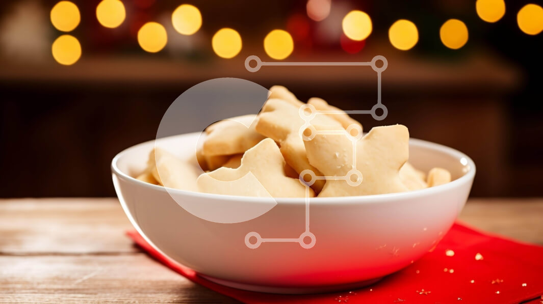 Intra Συλλεκτικό Ξύλινο Παζλ Plywood  4mm - Μπισκότα σε σχήμα καρδιάς σε πορτοκαλί χαρτοπετσέτα με γιορτινά φώτα Σε Ξύλινο Κουτί - Διαστάσεις: 10x10 cm – 25 κομμάτια