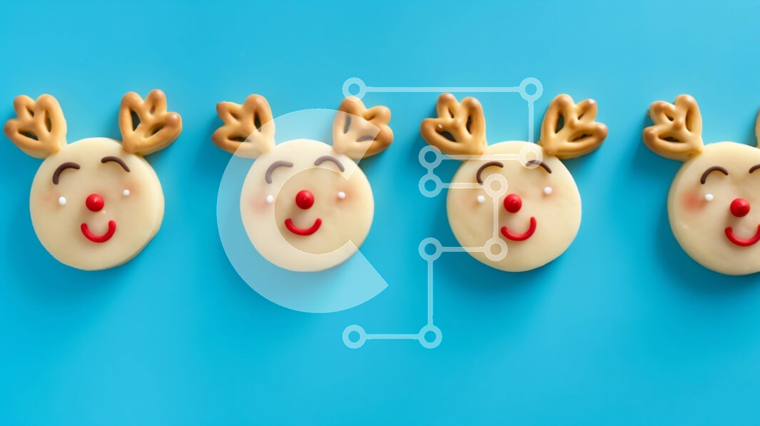 Σετ των 2 Intra Συλλεκτικό Ξύλινο Παζλ Plywood  4mm - Σειρά από μπισκότα διακοσμημένα με τάρανδο για τις γιορτές Σε Ξύλινο Κουτί - Διαστάσεις: 10x10 cm – 25 κομμάτια