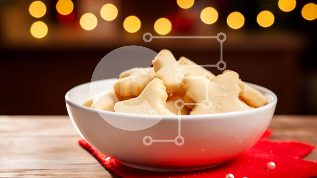 Intra Συλλεκτικό Ξύλινο Παζλ Plywood  4mm - Γιορτινά μπισκότα με νιφάδες χιονιού σε λευκό μπολ με φωτάκια Σε Ξύλινο Κουτί - Διαστάσεις: 10x10 cm – 25 κομμάτια