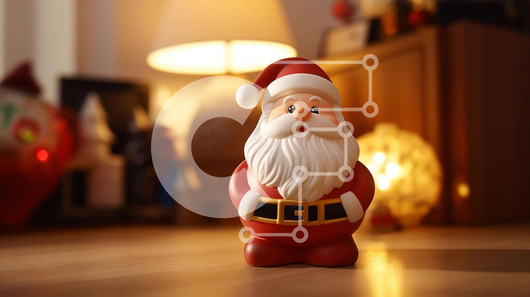 Intra Συλλεκτικό Ξύλινο Παζλ Plywood  4mm - Κόκκινο ειδώλιο Άγιου Βασίλη με εορταστικά στολίδια Σε Ξύλινο Κουτί - Διαστάσεις: 10x10 cm – 25 κομμάτια