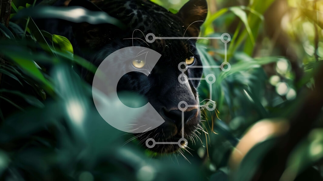 Intra Συλλεκτικό Ξύλινο Παζλ Plywood  4mm - Μαύρο Jaguar που κρύβεται στο φύλλωμα Σε Ξύλινο Κουτί - Διαστάσεις: 10x10 cm – 25 κομμάτια