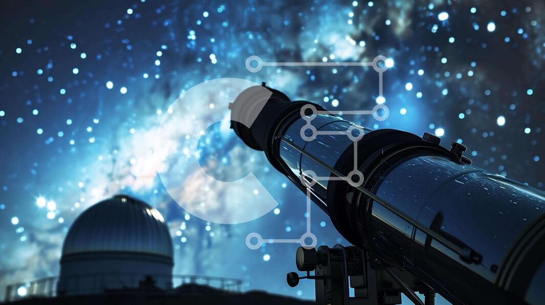 Intra Συλλεκτικό Ξύλινο Παζλ Plywood  4mm - Τηλεσκόπιο και Γαλαξίας στον νυχτερινό ουρανό Σε Ξύλινο Κουτί - Διαστάσεις Puzzle: 10x10 cm – 25 κομμάτια