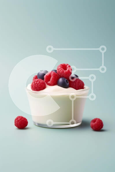 Σετ των 2 Intra Συλλεκτικό Ξύλινο Παζλ Plywood  4mm - Μπολ με γιαούρτι με μούρα σε πορτοκαλί φόντο Σε Ξύλινο Κουτί - Διαστάσεις: 10x10 cm – 25 κομμάτια