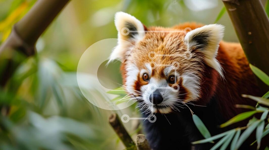 Σετ των 2 Intra Συλλεκτικό Ξύλινο Παζλ Plywood  4mm - Περίεργο κόκκινο Panda στο δάσος Σε Ξύλινο Κουτί - Διαστάσεις: 10x10 cm – 25 κομμάτια