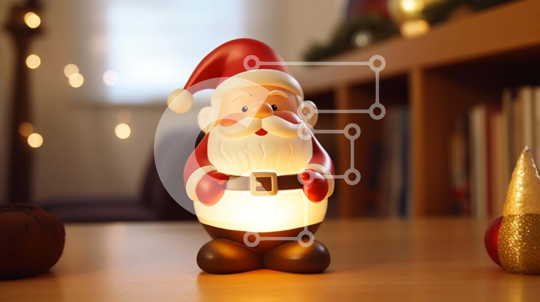 Intra Συλλεκτικό Ξύλινο Παζλ Plywood  4mm - Ειδώλιο Άγιου Βασίλη σε ξύλινο τραπέζι με εορταστικά στολίδια Σε Ξύλινο Κουτί - Διαστάσεις: 10x10 cm – 25 κομμάτια