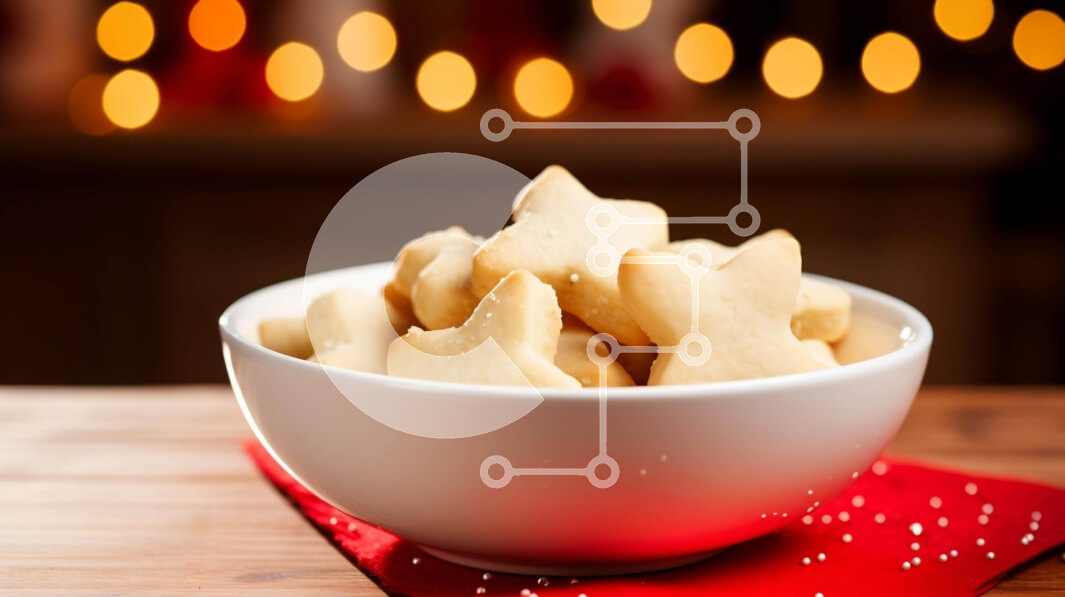 Σετ των 2 Intra Συλλεκτικό Ξύλινο Παζλ Plywood  4mm - Μπολ μπισκότων σε σχήμα αστεριού με κόκκινες χαρτοπετσέτες Σε Ξύλινο Κουτί - Διαστάσεις: 10x10 cm – 25 κομμάτια