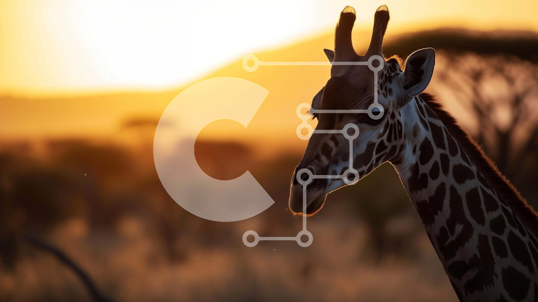 Intra Συλλεκτικό Ξύλινο Παζλ Plywood  4mm - Καμηλοπάρδαλη σε ψηλά χόρτα και δέντρα Σε Ξύλινο Κουτί - Διαστάσεις: 10x10 cm – 25 κομμάτια