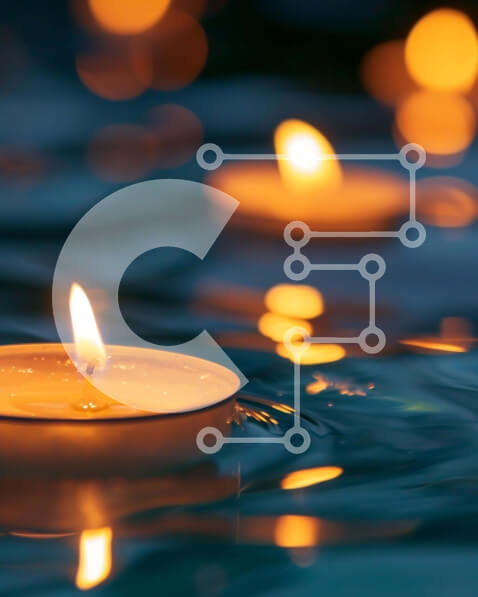 Intra Συλλεκτικό Ξύλινο Παζλ Plywood  4mm - Γαλήνια αιωρούμενα κεριά για θρησκευτικές ή γιορτινές περιστάσεις Σε Ξύλινο Κουτί - Διαστάσεις Puzzle: 10x10 cm – 25 κομμάτια