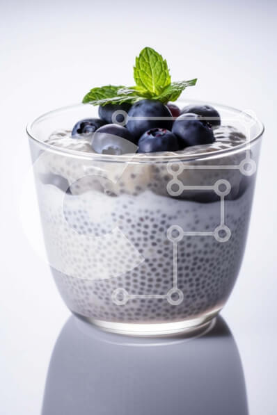 Σετ των 2 Intra Συλλεκτικό Ξύλινο Παζλ Plywood  4mm - Μπολ Chia Pudding Bowl με βατόμουρα και φύλλα μέντας Σε Ξύλινο Κουτί - Διαστάσεις: 10x10 cm – 25 κομμάτια