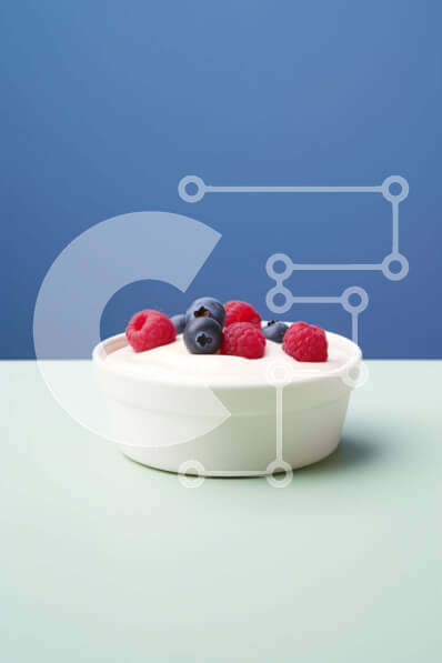 Σετ των 2 Intra Συλλεκτικό Ξύλινο Παζλ Plywood  4mm - Μπολ με γιαούρτι με ανάμεικτα μούρα Σε Ξύλινο Κουτί - Διαστάσεις: 10x10 cm – 25 κομμάτια