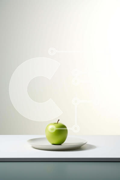 Σετ των 2 Intra Συλλεκτικό Ξύλινο Παζλ Plywood  4mm - Λευκό πιάτο με το μήλο στο τραπέζι Σε Ξύλινο Κουτί - Διαστάσεις: 10x10 cm – 25 κομμάτια