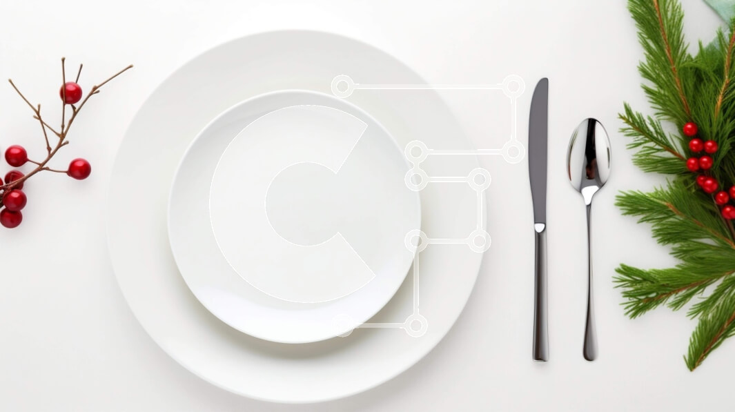 Intra Συλλεκτικό Ξύλινο Παζλ Plywood  4mm - Στήσιμο γιορτινό γιορτινό τραπέζι με άδειο πιάτο και διακοσμητικά Σε Ξύλινο Κουτί - Διαστάσεις: 10x10 cm – 25 κομμάτια