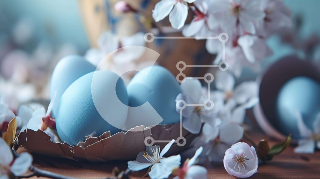 Intra Συλλεκτικό Ξύλινο Παζλ Plywood  4mm - Πασχαλινά αυγά στη φωλιά πουλιών με ροζ άνθη Σε Ξύλινο Κουτί - Διαστάσεις: 10x10 cm – 25 κομμάτια