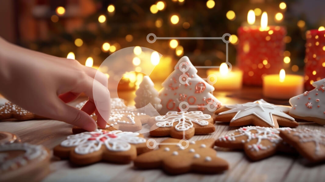 Intra Συλλεκτικό Ξύλινο Παζλ Plywood  4mm - Διακοσμημένα μπισκότα μελόψωμο με κεριά Σε Ξύλινο Κουτί - Διαστάσεις: 10x10 cm – 25 κομμάτια