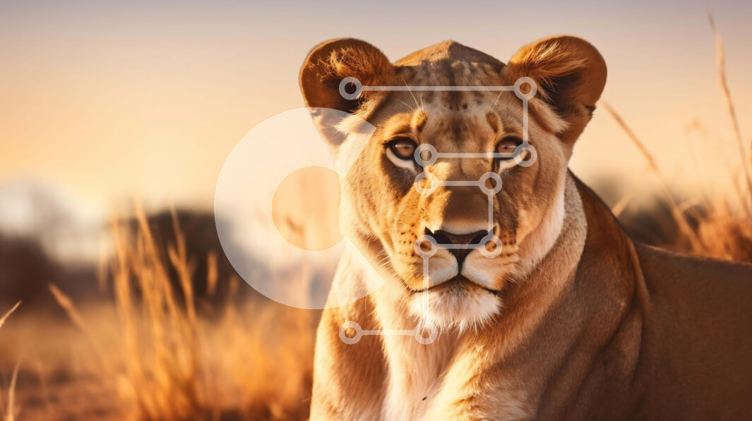 Σετ των 2 Intra Συλλεκτικό Ξύλινο Παζλ Plywood  4mm - Λιοντάρι σε ένα χορταριασμένο χωράφι Σε Ξύλινο Κουτί - Διαστάσεις: 10x10 cm – 25 κομμάτια