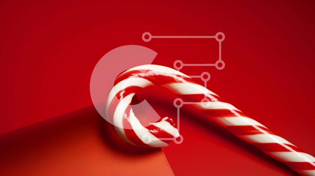 Intra Συλλεκτικό Ξύλινο Παζλ Plywood  4mm - Λευκό και κόκκινο ζαχαροκάλαμο σε κόκκινο φόντο Σε Ξύλινο Κουτί - Διαστάσεις: 10x10 cm – 25 κομμάτια