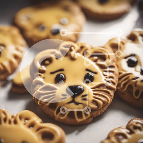 Σετ των 2 Intra Συλλεκτικό Ξύλινο Παζλ Plywood  4mm - Lion Cookies για εκδήλωση ή πάρτι Σε Ξύλινο Κουτί - Διαστάσεις: 10x10 cm – 25 κομμάτια