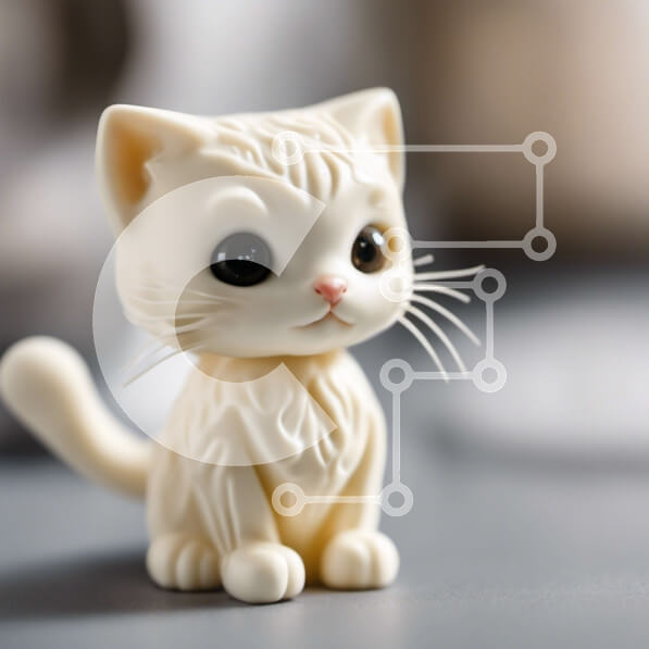 Intra Συλλεκτικό Ξύλινο Παζλ Plywood  4mm - Μικρό ειδώλιο λευκής γάτας στο τραπέζι Σε Ξύλινο Κουτί - Διαστάσεις: 10x10 cm – 25 κομμάτια