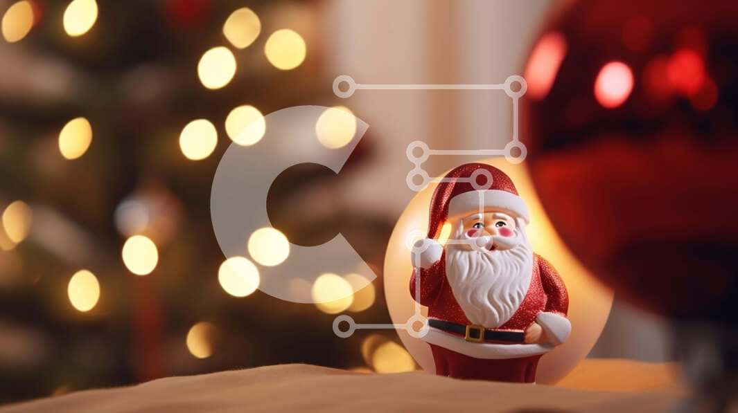 Intra Συλλεκτικό Ξύλινο Παζλ Plywood  4mm - Ειδώλιο Άγιου Βασίλη στο διακοσμητικό χριστουγεννιάτικο δέντρο Σε Ξύλινο Κουτί - Διαστάσεις: 10x10 cm – 25 κομμάτια