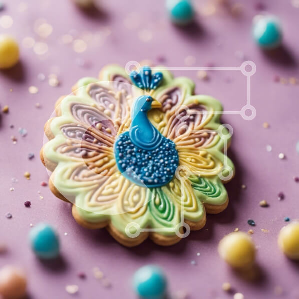 Σετ των 2 Intra Συλλεκτικό Ξύλινο Παζλ Plywood  4mm - Πολύχρωμο μπισκότο παγώνι με καραμέλες και μπάλες Σε Ξύλινο Κουτί - Διαστάσεις: 10x10 cm – 25 κομμάτια