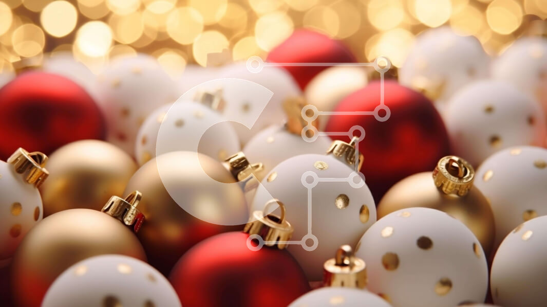 Intra Συλλεκτικό Ξύλινο Παζλ Plywood  4mm - Χριστουγεννιάτικες μπάλες σε φωτισμένο φόντο Σε Ξύλινο Κουτί - Διαστάσεις: 10x10 cm – 25 κομμάτια