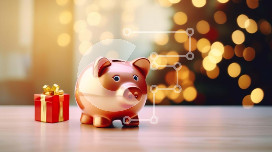 Intra Συλλεκτικό Ξύλινο Παζλ Plywood  4mm - Κουμπαράς με κουτί δώρου και χριστουγεννιάτικο δέντρο Σε Ξύλινο Κουτί - Διαστάσεις: 10x10 cm – 25 κομμάτια