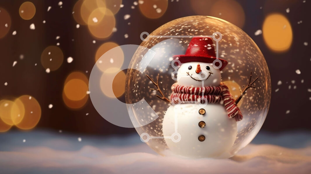 Intra Συλλεκτικό Ξύλινο Παζλ Plywood  4mm - Χιονάνθρωπος με διακοσμημένη γυάλινη μπάλα Σε Ξύλινο Κουτί - Διαστάσεις: 10x10 cm – 25 κομμάτια