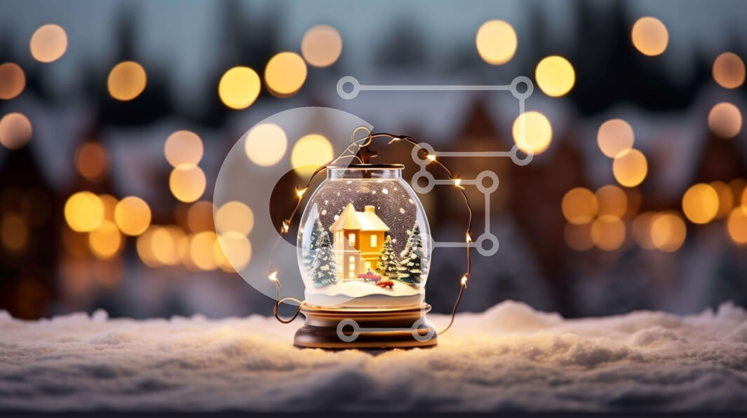 Intra Συλλεκτικό Ξύλινο Παζλ Plywood  4mm - Snow Globe με διακοσμημένο σπίτι - εορταστική διακόσμηση Σε Ξύλινο Κουτί - Διαστάσεις: 10x10 cm – 25 κομμάτια