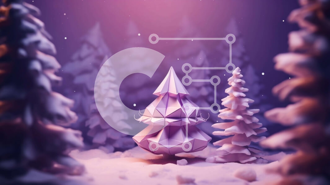 Intra Συλλεκτικό Ξύλινο Παζλ Plywood  4mm - Δέντρο Origami σε Χιονισμένο Δάσος Σε Ξύλινο Κουτί - Διαστάσεις Puzzle: 10x10 cm – 25 κομμάτια