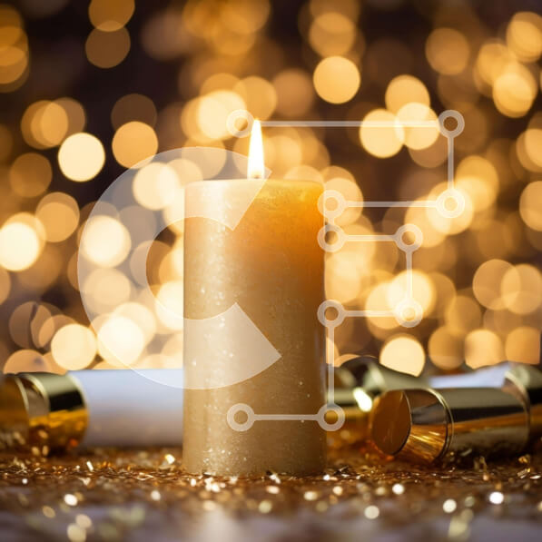 Intra Συλλεκτικό Ξύλινο Παζλ Plywood  4mm - Χρυσό κερί σε φόντο χρυσό κομφετί Σε Ξύλινο Κουτί - Διαστάσεις Puzzle: 10x10 cm – 25 κομμάτια