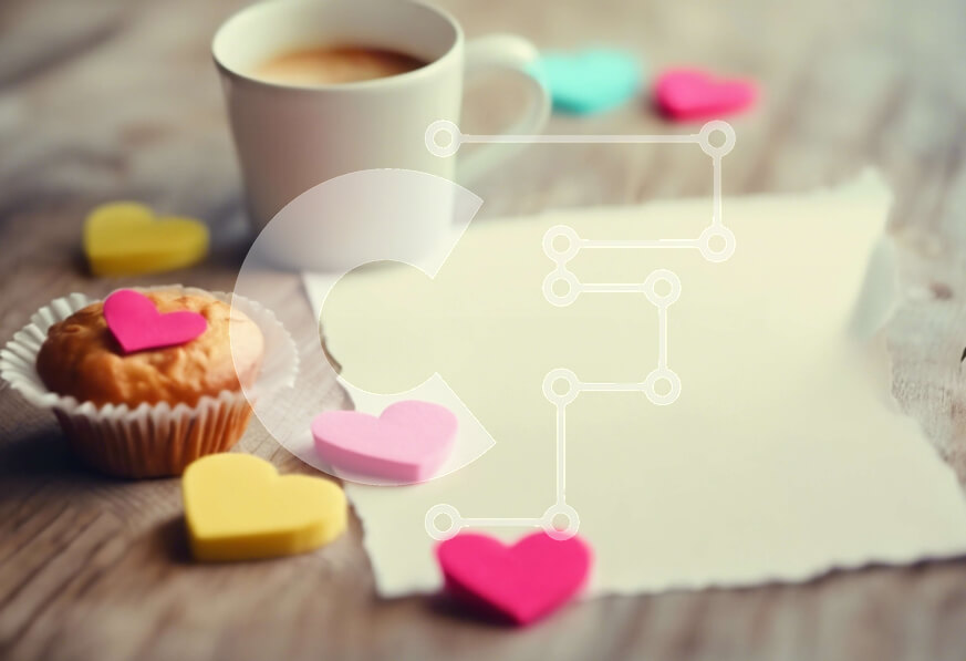 Σετ των 2 Intra Συλλεκτικό Ξύλινο Παζλ Plywood  4mm - Καφές, cupcakes και καρδιές σε ένα τραπέζι Σε Ξύλινο Κουτί - Διαστάσεις: 10x10 cm – 25 κομμάτια