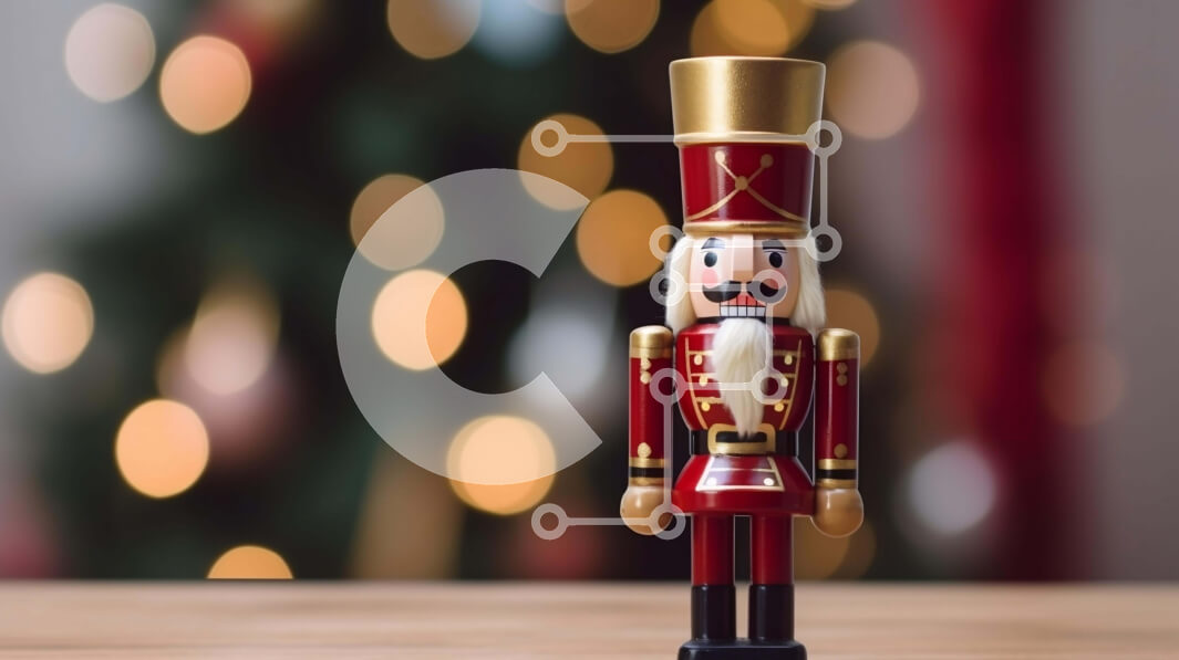 Intra Συλλεκτικό Ξύλινο Παζλ Plywood  4mm - Ξύλινο παιχνίδι καρυοθραύστης στολίδι στο τραπέζι με χριστουγεννιάτικα δέντρα Σε Ξύλινο Κουτί - Διαστάσεις: 10x10 cm – 25 κομμάτια