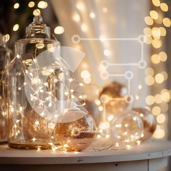 Intra Συλλεκτικό Ξύλινο Παζλ Plywood  4mm - Στολισμοί γιορτινού τραπεζιού με γυάλινα βαζάκια και στολίδια Σε Ξύλινο Κουτί - Διαστάσεις: 10x10 cm – 25 κομμάτια