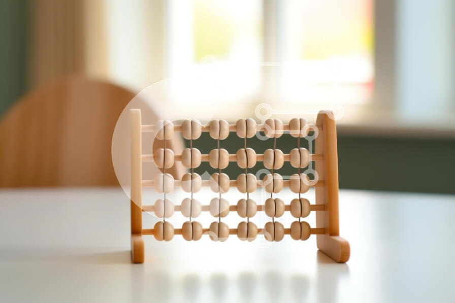 Intra Συλλεκτικό Ξύλινο Παζλ Plywood  4mm - Άβακας για Παιδικές Μαθηματικές Δεξιότητες Σε Ξύλινο Κουτί - Διαστάσεις Puzzle: 10x10 cm – 25 κομμάτια