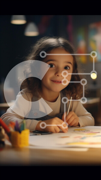 Intra Συλλεκτικό Ξύλινο Παζλ Plywood  4mm - Νεαρό κορίτσι που σχεδιάζει στο τραπέζι Σε Ξύλινο Κουτί - Διαστάσεις Puzzle: 10x10 cm – 25 κομμάτια