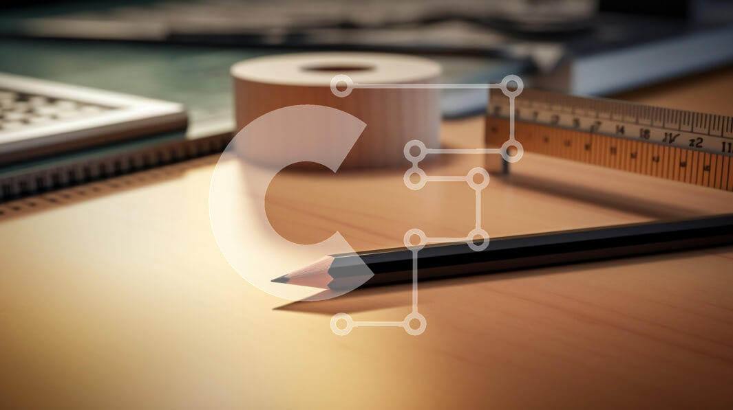 Intra Συλλεκτικό Ξύλινο Παζλ Plywood  4mm - Ρύθμιση γραφείου γραφείου με μολύβι, χάρακα, μεζούρα και φορητό υπολογιστή Σε Ξύλινο Κουτί - Διαστάσεις: 10x10 cm – 25 κομμάτια