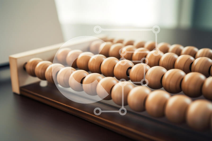 Intra Συλλεκτικό Ξύλινο Παζλ Plywood  4mm - Άβακας με Ξύλινες Χάντρες Σε Ξύλινο Κουτί - Διαστάσεις Puzzle: 10x10 cm – 25 κομμάτια