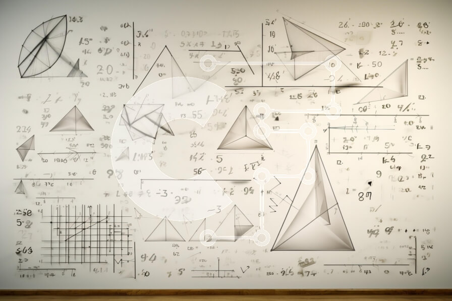 Intra Συλλεκτικό Ξύλινο Παζλ Plywood  4mm - Μαθηματικοί τύποι και τρίγωνα σε λευκό πίνακα Σε Ξύλινο Κουτί - Διαστάσεις Puzzle: 10x10 cm – 25 κομμάτια