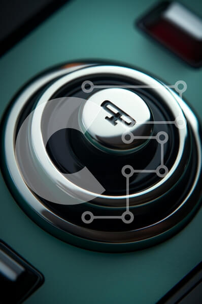 Intra Συλλεκτικό Ξύλινο Παζλ Plywood  4mm - Κουμπί ηλεκτρονικού ελέγχου οχήματος Σε Ξύλινο Κουτί - Διαστάσεις Puzzle: 10x10 cm – 25 κομμάτια