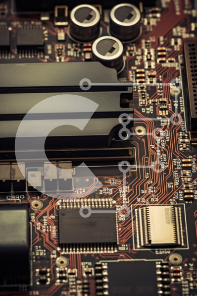 Intra Συλλεκτικό Ξύλινο Παζλ Plywood  4mm - Κοντινό πλάνο πλακέτας ηλεκτρονικών κυκλωμάτων Σε Ξύλινο Κουτί - Διαστάσεις Puzzle: 10x10 cm – 25 κομμάτια