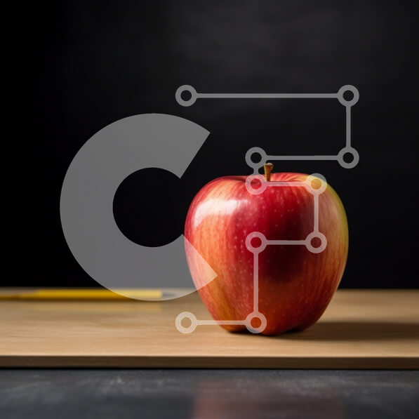 Σετ των 2 Intra Συλλεκτικό Ξύλινο Παζλ Plywood  4mm - Φρέσκο ​​κόκκινο μήλο σε ξύλινο τραπέζι Σε Ξύλινο Κουτί - Διαστάσεις: 10x10 cm – 25 κομμάτια