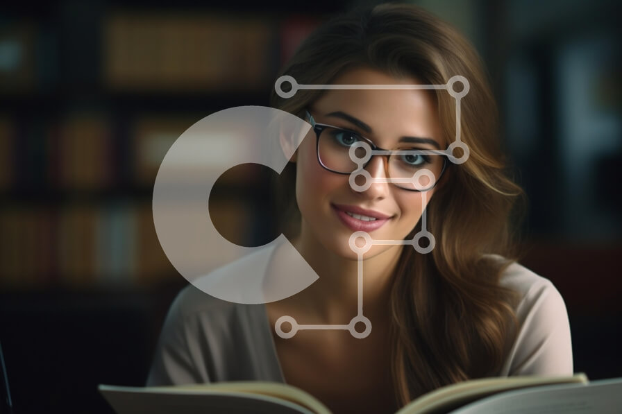 Intra Συλλεκτικό Ξύλινο Παζλ Plywood  4mm - Νεαρή γυναίκα που διαβάζει το βιβλίο στο σπίτι Σε Ξύλινο Κουτί - Διαστάσεις Puzzle: 10x10 cm – 25 κομμάτια