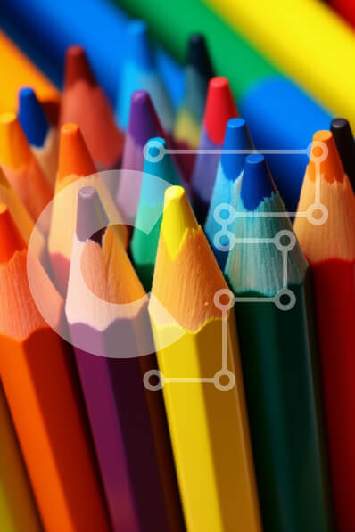 Intra Συλλεκτικό Ξύλινο Παζλ Plywood  4mm - Κοντινό πλάνο πολύχρωμα μολύβια Σε Ξύλινο Κουτί - Διαστάσεις: 10x10 cm – 25 κομμάτια