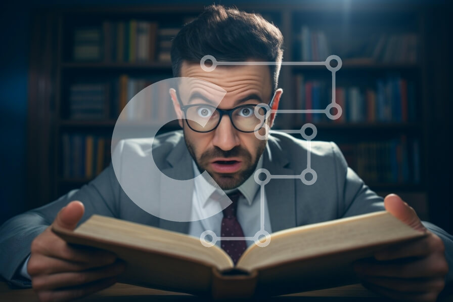 Intra Συλλεκτικό Ξύλινο Παζλ Plywood  4mm - Βιβλίο ανάγνωσης του Surprised Man Σε Ξύλινο Κουτί - Διαστάσεις Puzzle: 10x10 cm – 25 κομμάτια