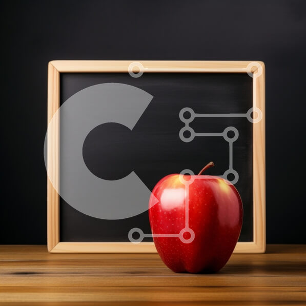 Intra Συλλεκτικό Ξύλινο Παζλ Plywood  4mm - Εκπαιδευτική ρύθμιση Apple και Blackboard Σε Ξύλινο Κουτί - Διαστάσεις Puzzle: 10x10 cm – 25 κομμάτια