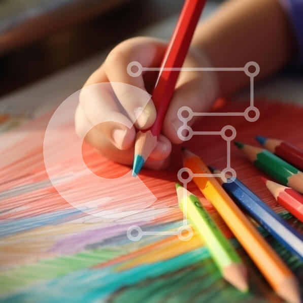 Intra Συλλεκτικό Ξύλινο Παζλ Plywood  4mm - Παιδικό σχέδιο με πολύχρωμα μολύβια Σε Ξύλινο Κουτί - Διαστάσεις Puzzle: 10x10 cm – 25 κομμάτια